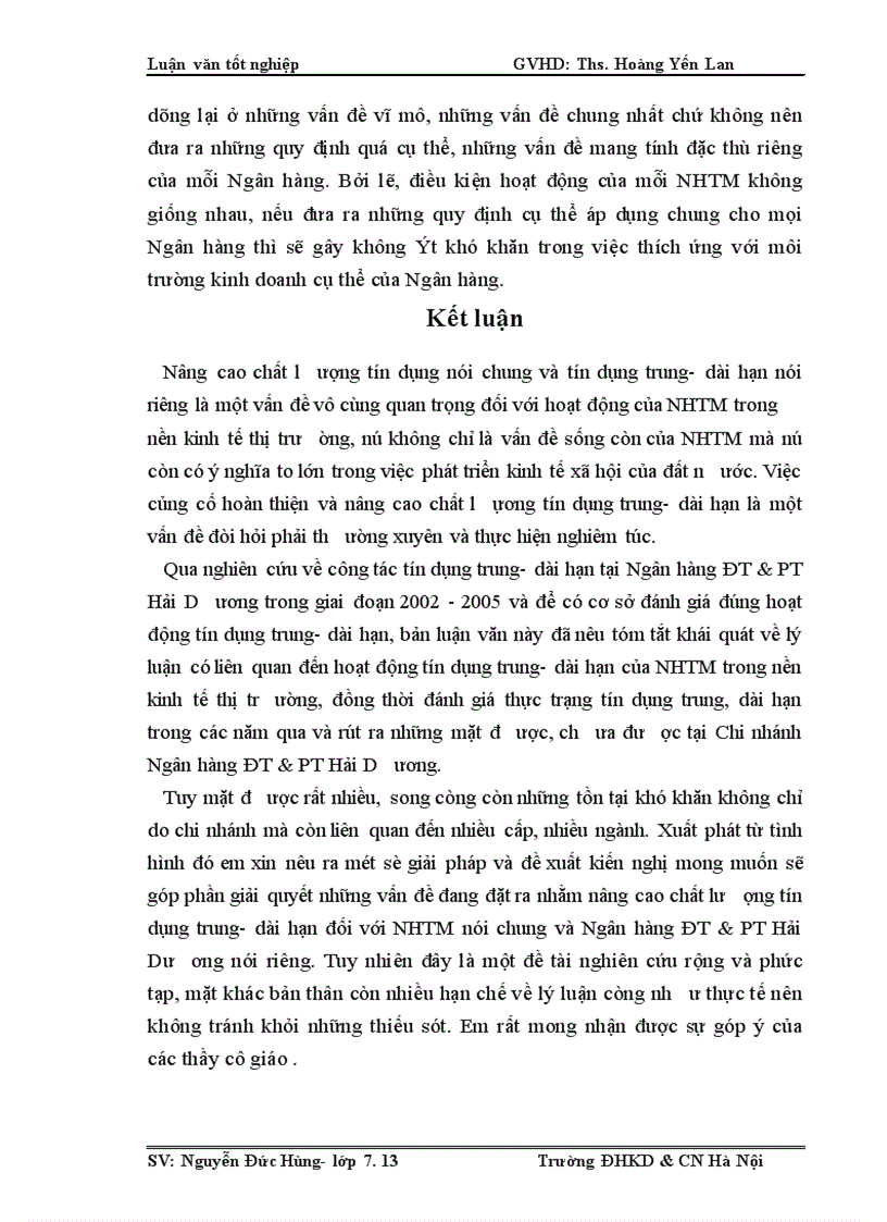 image for page Một số giải pháp nâng cao chất lượng tín dụng trung- dài hạn tại Chi nhánh Ngân hàng ĐT&PT Hải Dương