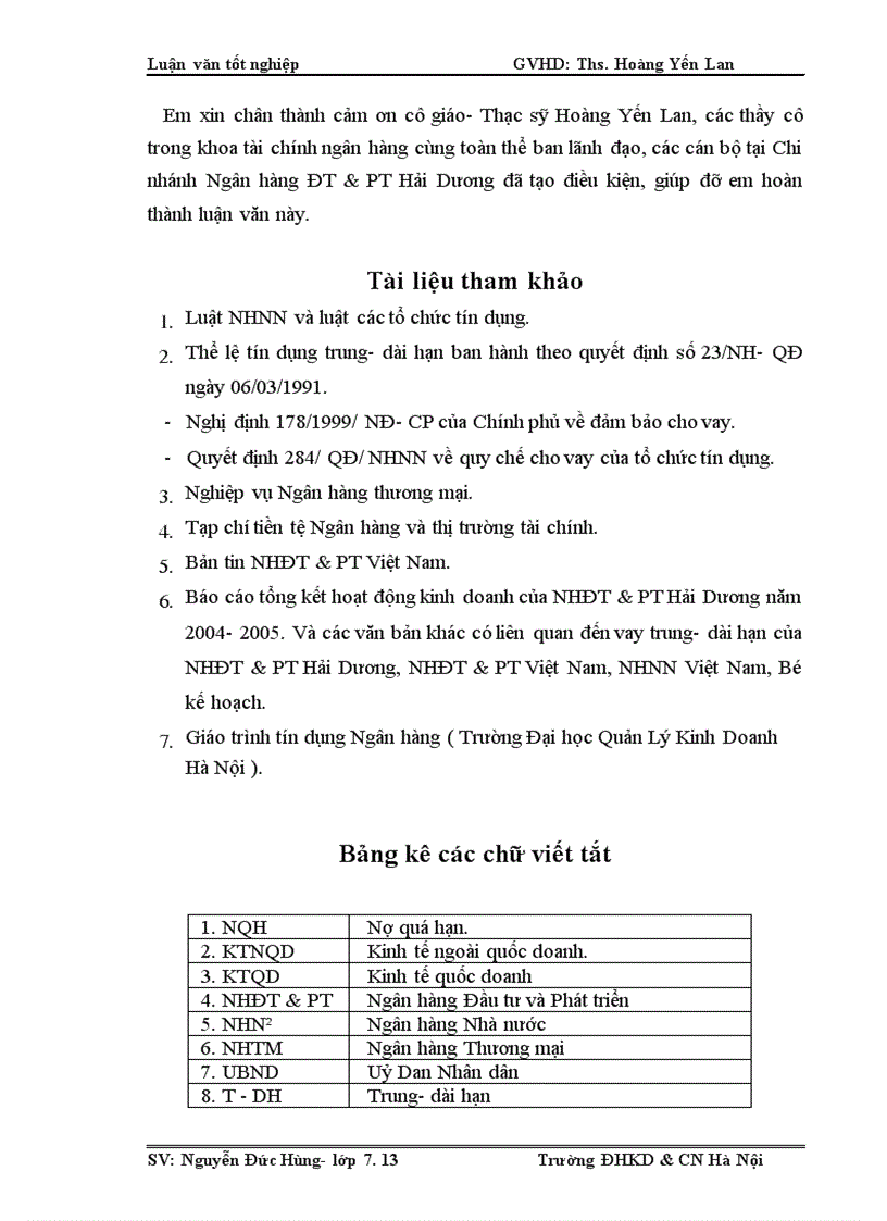 image for page Một số giải pháp nâng cao chất lượng tín dụng trung- dài hạn tại Chi nhánh Ngân hàng ĐT&PT Hải Dương