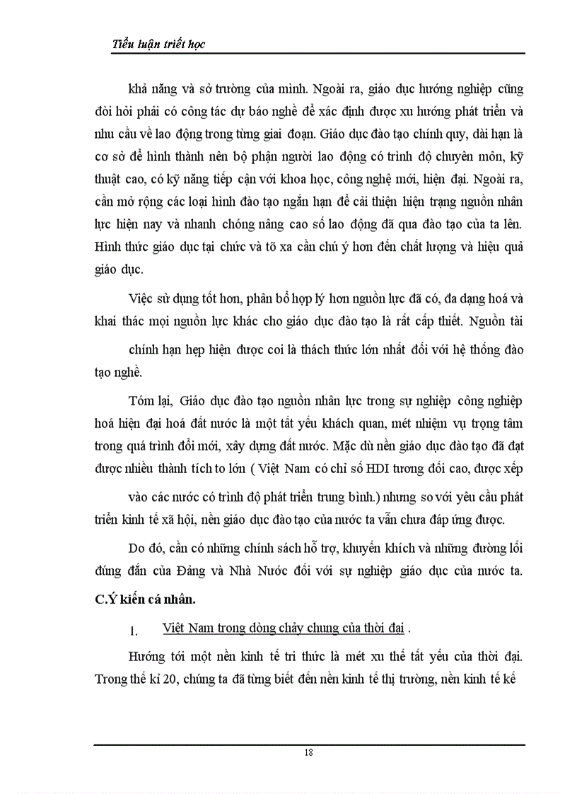 image for page Lý luận về con người và vấn đề về đào tạo nguồn lực con người trong sự nghiệp công nghiệp hoá hiện đại hoá đất nước cho tiểu luận triết học của mình