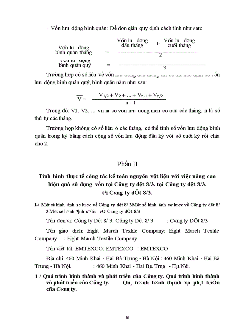 image for page Tổ chức công tác kế toán nguyên vật liệu với việc nâng cao hiệu quả sử dụng vốn lưu động ở Công ty Dệt 8-3
