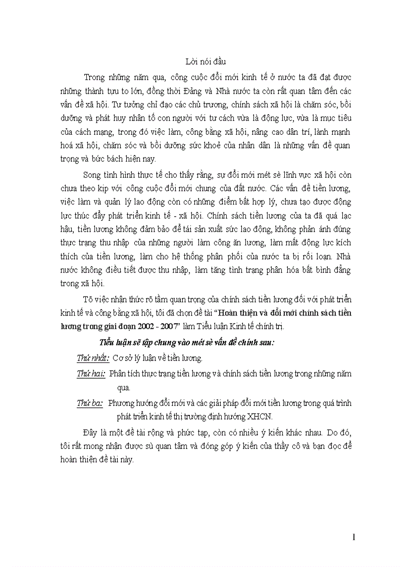 image for page Hoàn thiện và đổi mới chính sách tiền lương trong giai đoạn 2002 - 2007