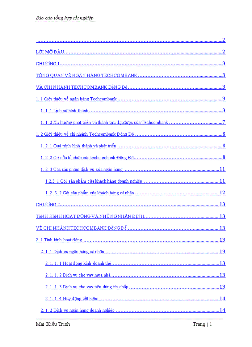 image for page Tình hình hoạt động của chi nhánh Techcombank