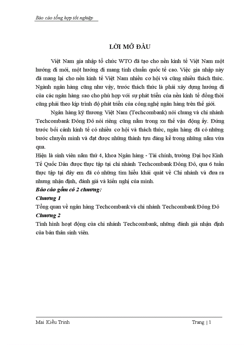 image for page Tình hình hoạt động của chi nhánh Techcombank