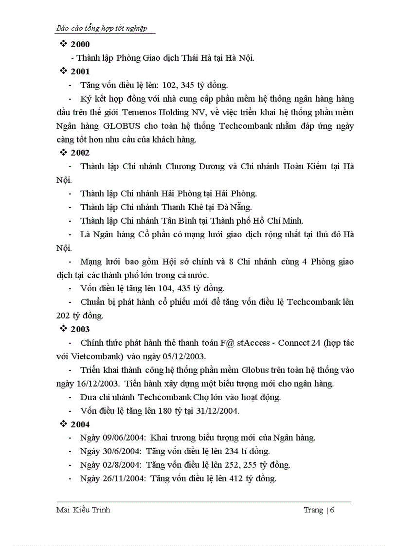 image for page Tình hình hoạt động của chi nhánh Techcombank