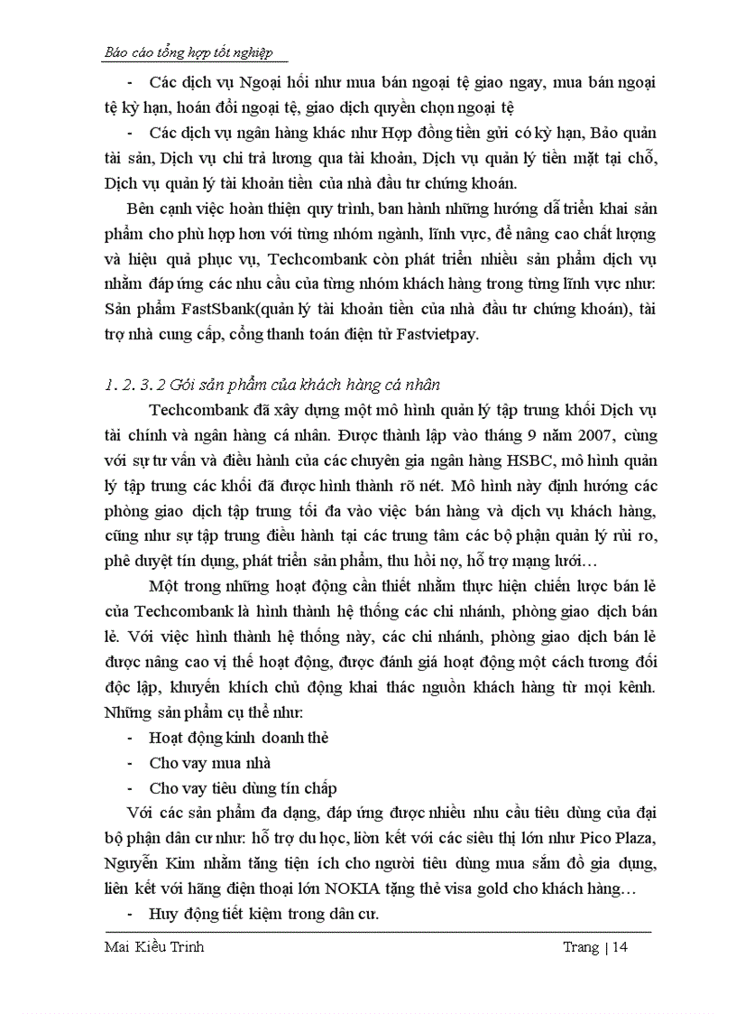 image for page Tình hình hoạt động của chi nhánh Techcombank