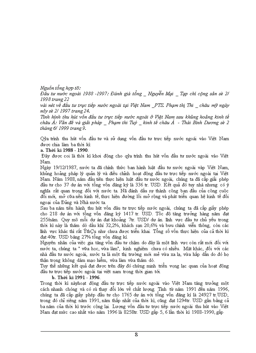 image for page Thưc trạng và giải pháp nhằm thu hút vốn đầu tư trực tiếp nước ngoài vào Việt Nam trong giai đoạn 1988 đến đầu năm 2000