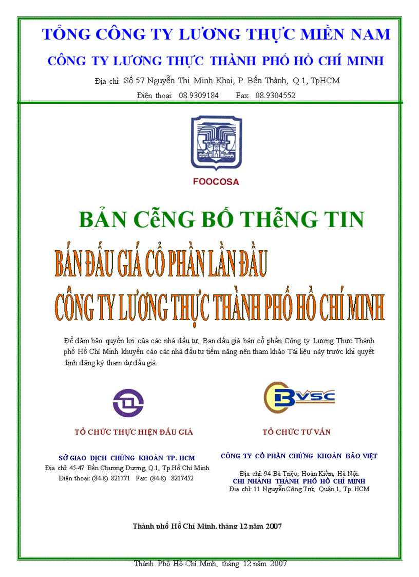 image for page Bản cáo bạch Công ty Lương Thực thành phố Hồ Chí Minh