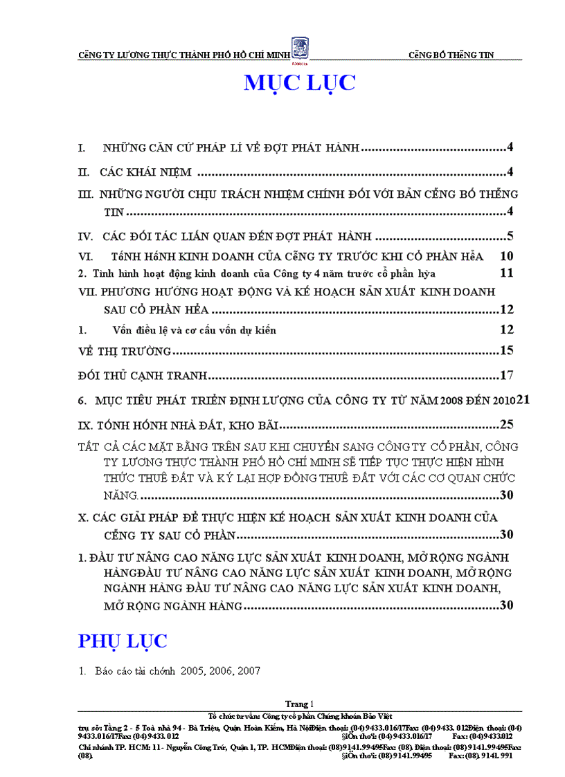 image for page Bản cáo bạch Công ty Lương Thực thành phố Hồ Chí Minh