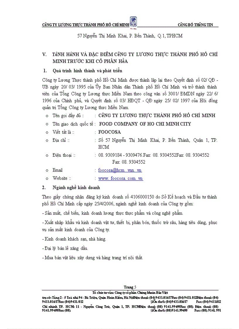 image for page Bản cáo bạch Công ty Lương Thực thành phố Hồ Chí Minh
