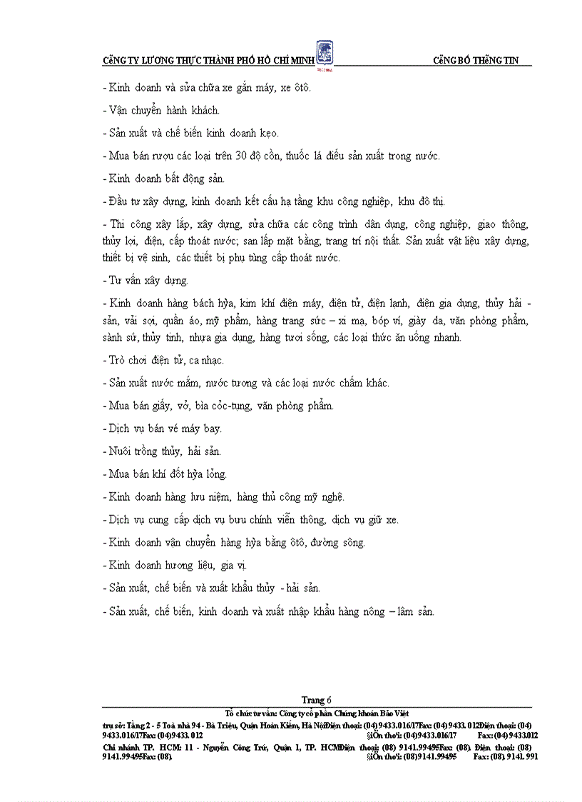 image for page Bản cáo bạch Công ty Lương Thực thành phố Hồ Chí Minh