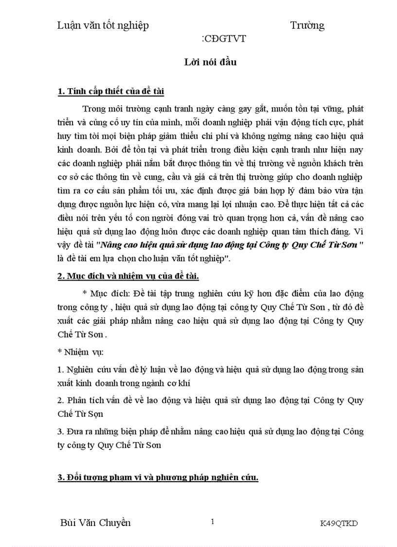 image for page Nâng cao hiệu quả sử dụng lao động tại Công ty Quy Chế Từ Sơn