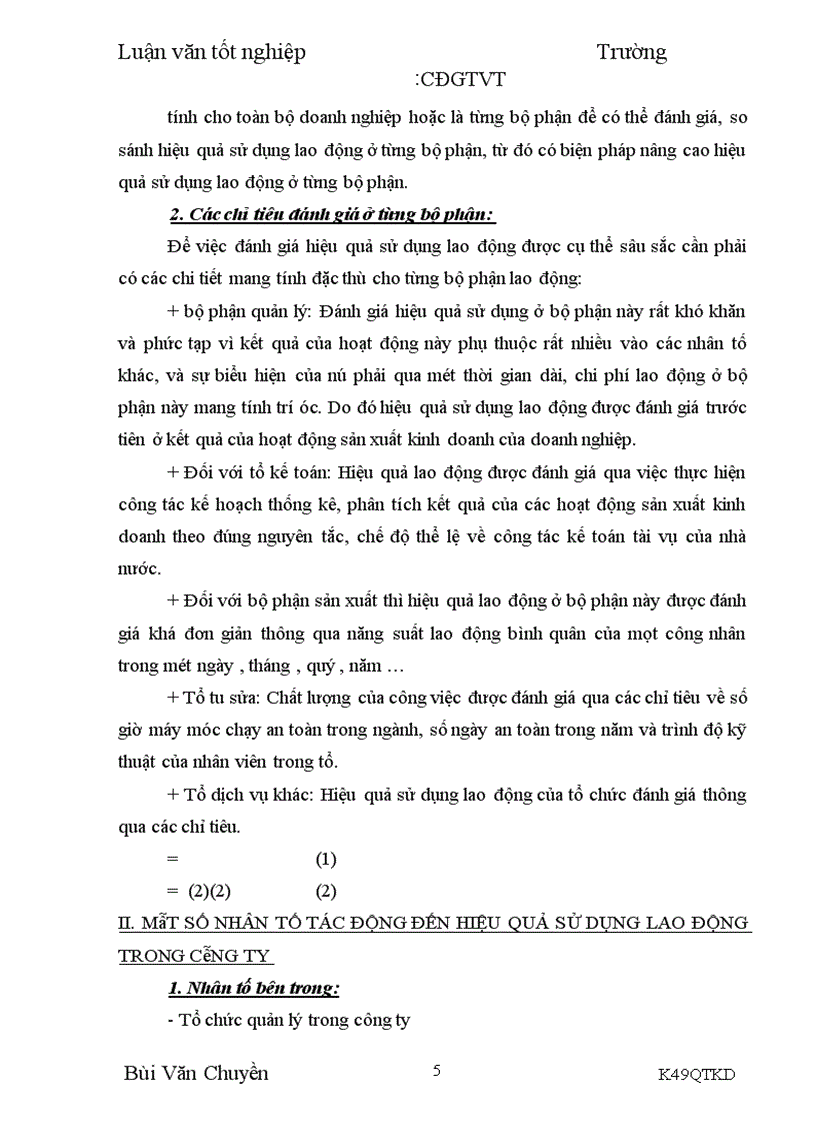 image for page Nâng cao hiệu quả sử dụng lao động tại Công ty Quy Chế Từ Sơn