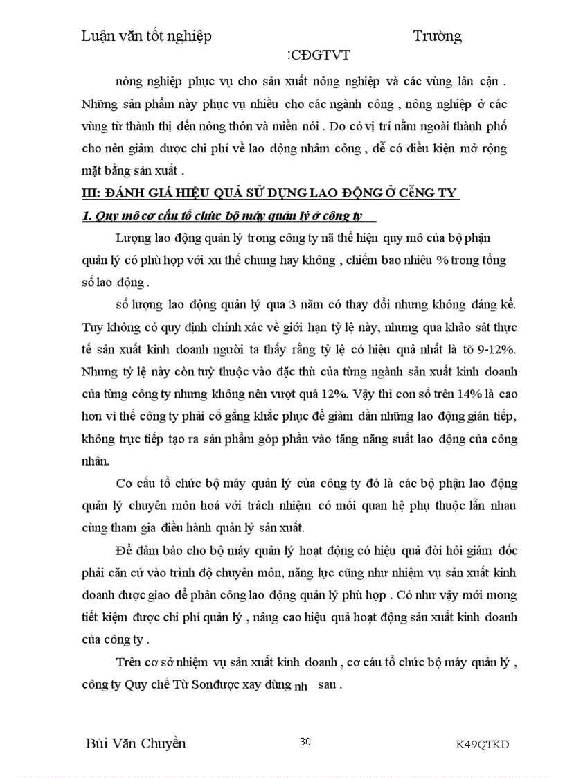 image for page Nâng cao hiệu quả sử dụng lao động tại Công ty Quy Chế Từ Sơn