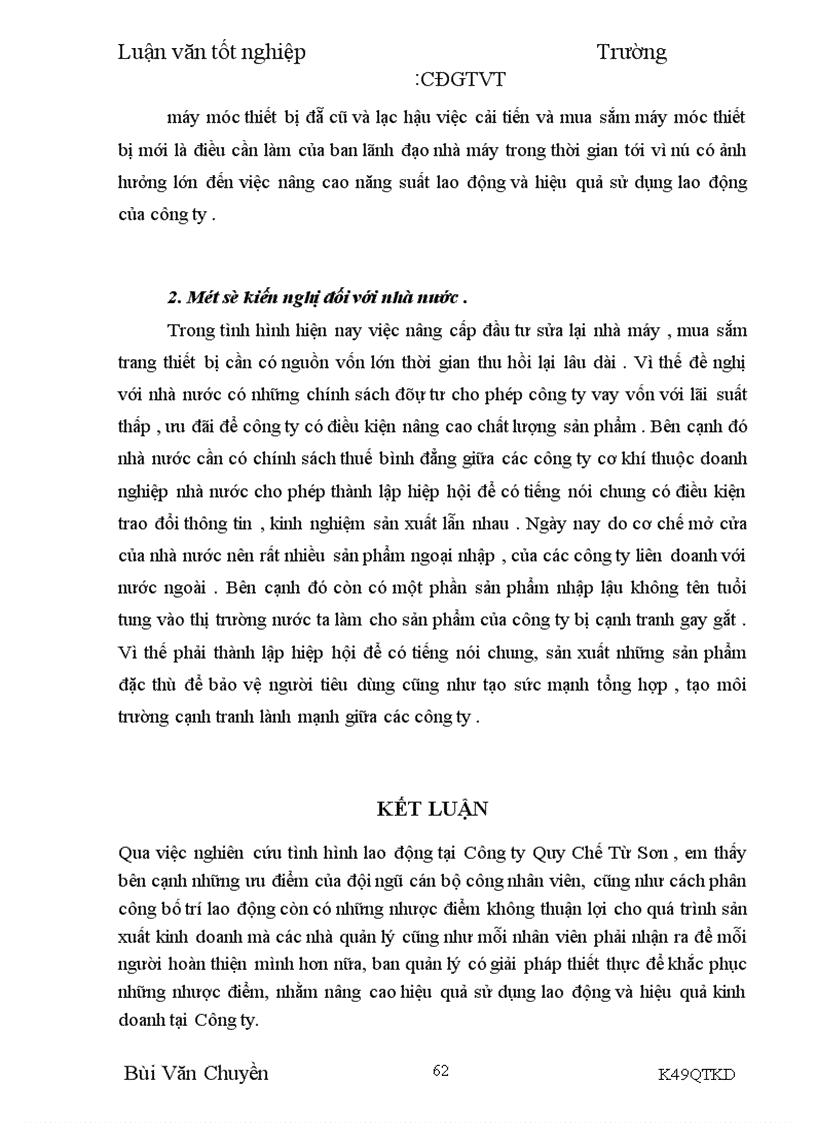 image for page Nâng cao hiệu quả sử dụng lao động tại Công ty Quy Chế Từ Sơn