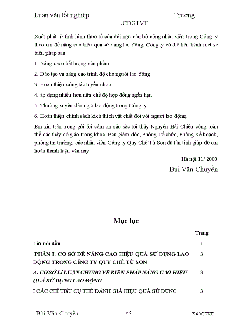 image for page Nâng cao hiệu quả sử dụng lao động tại Công ty Quy Chế Từ Sơn