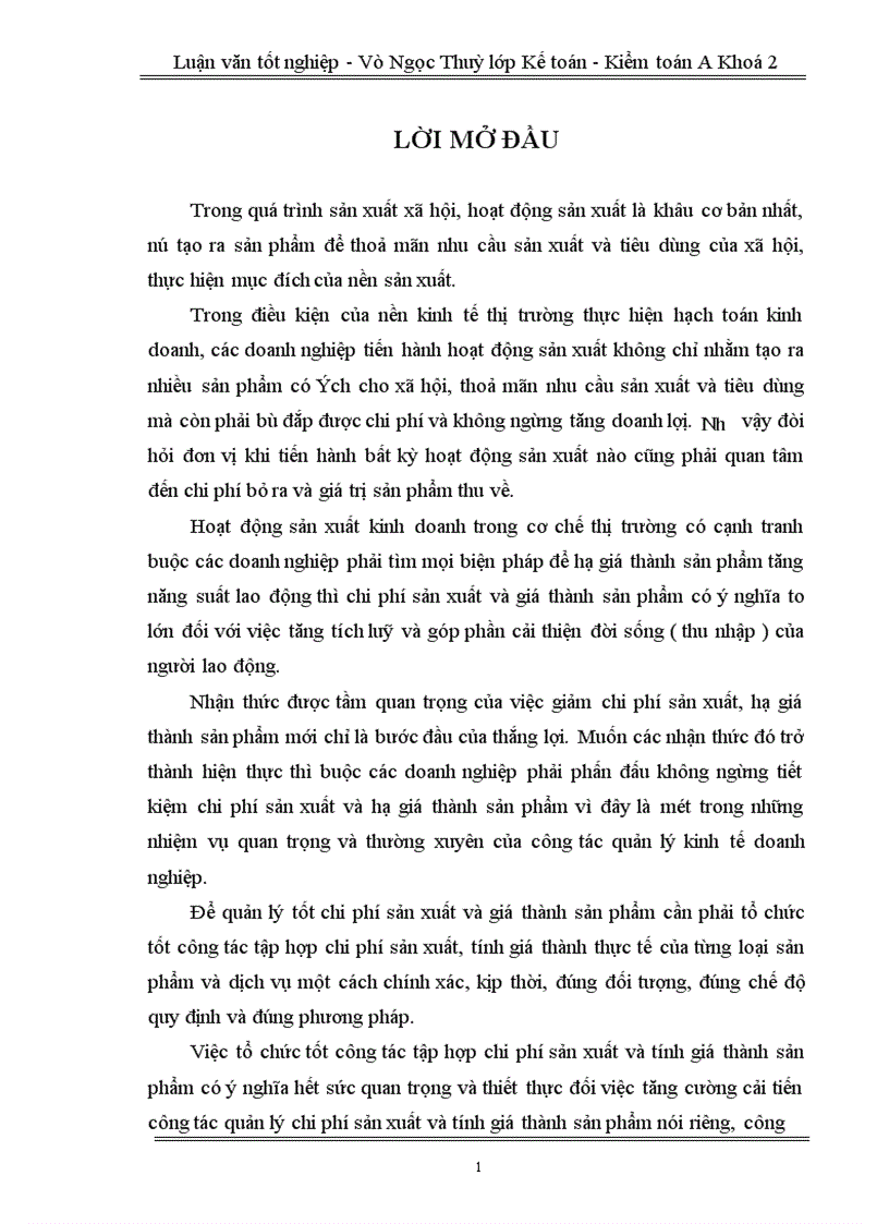 image for page Tổ chức hạch toán chi phí sản xuất và tính giá thành sản phẩm tại xí nghiệp than Bình Minh