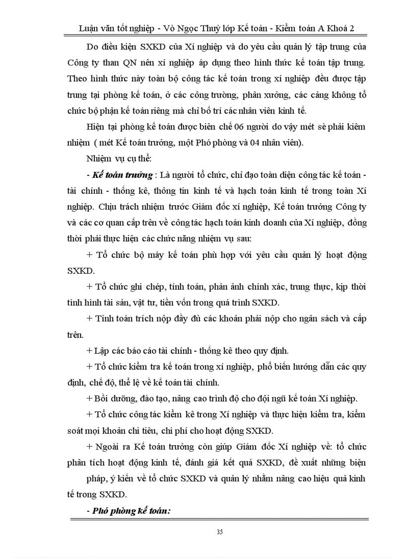 image for page Tổ chức hạch toán chi phí sản xuất và tính giá thành sản phẩm tại xí nghiệp than Bình Minh