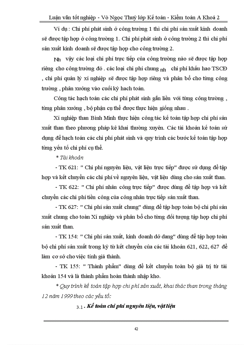 image for page Tổ chức hạch toán chi phí sản xuất và tính giá thành sản phẩm tại xí nghiệp than Bình Minh