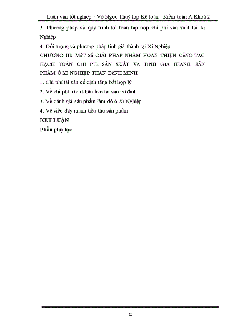 image for page Tổ chức hạch toán chi phí sản xuất và tính giá thành sản phẩm tại xí nghiệp than Bình Minh