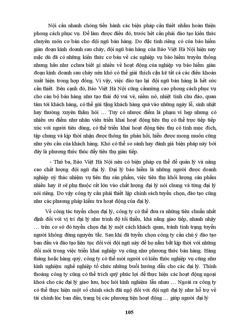 image for page Nâng cao chất lượng và hiệu quả hoạt động kinh doanh bảo hiểm gián đoạn kinh doanh sau cháy tại Bảo Việt Hà Nội.