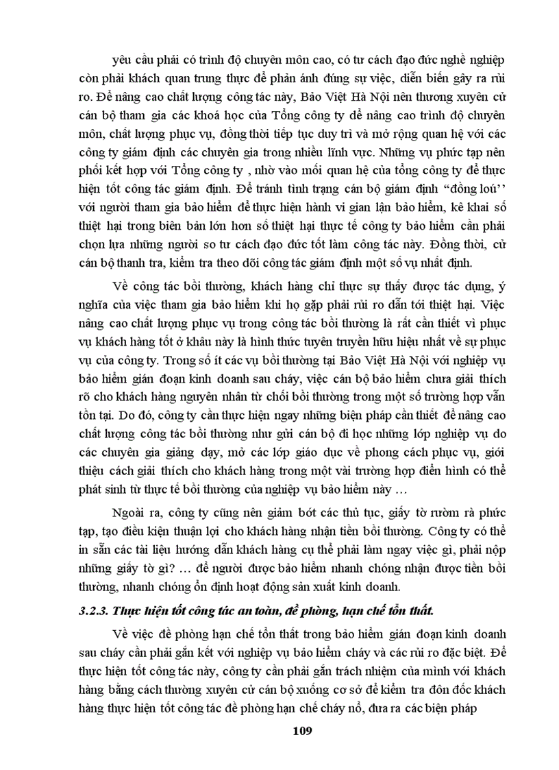 image for page Nâng cao chất lượng và hiệu quả hoạt động kinh doanh bảo hiểm gián đoạn kinh doanh sau cháy tại Bảo Việt Hà Nội.