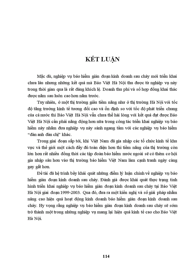 image for page Nâng cao chất lượng và hiệu quả hoạt động kinh doanh bảo hiểm gián đoạn kinh doanh sau cháy tại Bảo Việt Hà Nội.