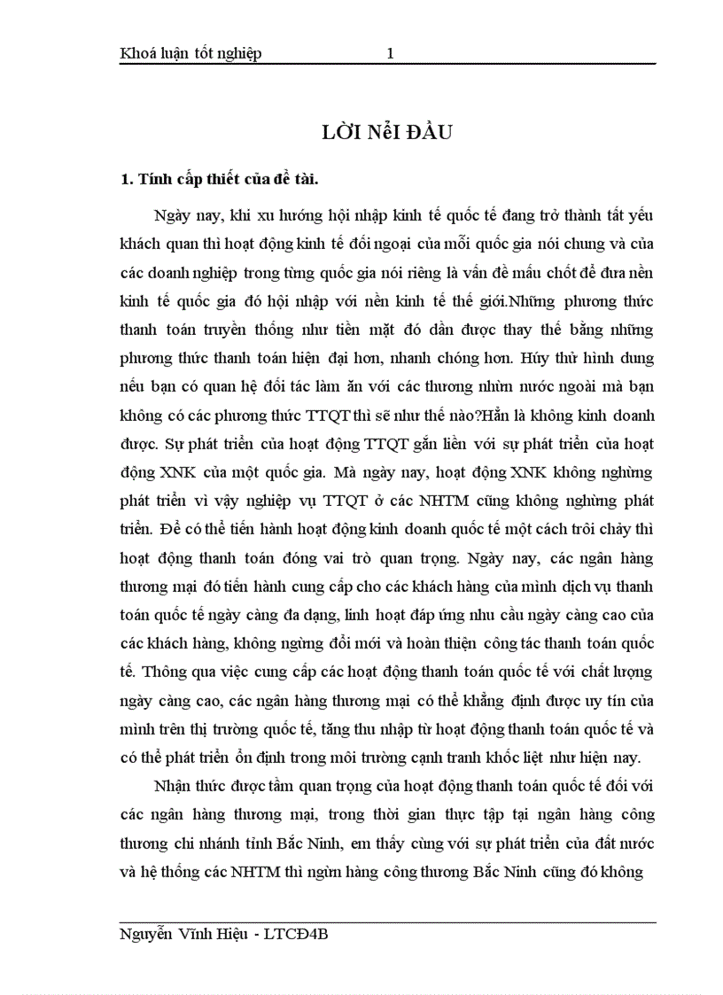 image for page Phát triển các phương thức TTQT phục vụ XNK tại ngân hàng công thương Bắc Ninh