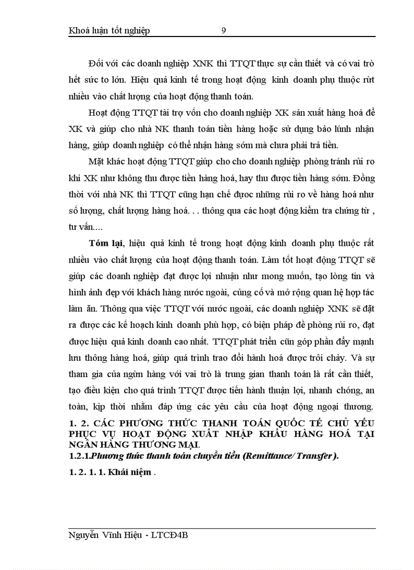 image for page Phát triển các phương thức TTQT phục vụ XNK tại ngân hàng công thương Bắc Ninh