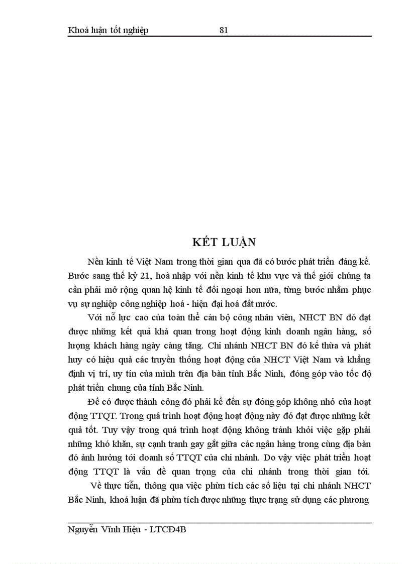 image for page Phát triển các phương thức TTQT phục vụ XNK tại ngân hàng công thương Bắc Ninh