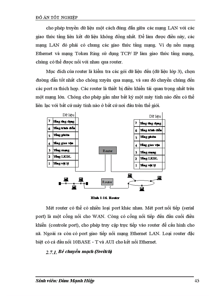 image for page Vai trò là thiết bị tại lớp 3 của mô hình OSI