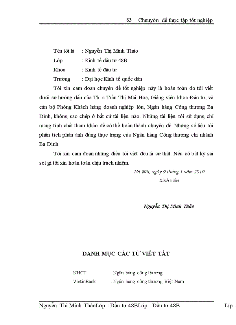 image for page Hoàn thiện công tác thẩm định các dự án vay vốn của nhóm khách hàng doanh nghiệp lớn tại Ngân hàng thương mại cổ phần công thương Việt Nam chi nhánh Ba Đình