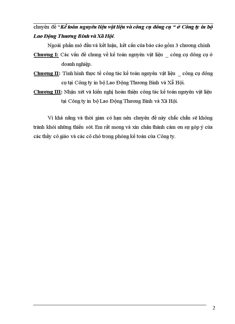 image for page Kế toán nguyên vật liệu và công cụ dụng cụ ở Công ty in Bộ Lao Động Thương Binh và X• Hội