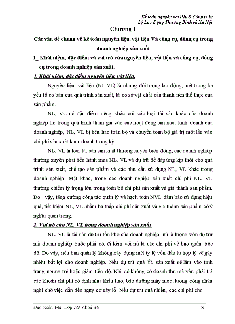 image for page Kế toán nguyên vật liệu và công cụ dụng cụ ở Công ty in Bộ Lao Động Thương Binh và X• Hội