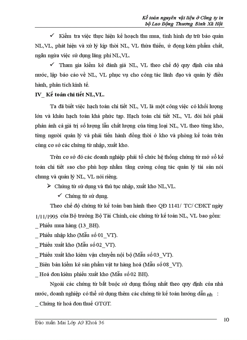 image for page Kế toán nguyên vật liệu và công cụ dụng cụ ở Công ty in Bộ Lao Động Thương Binh và X• Hội