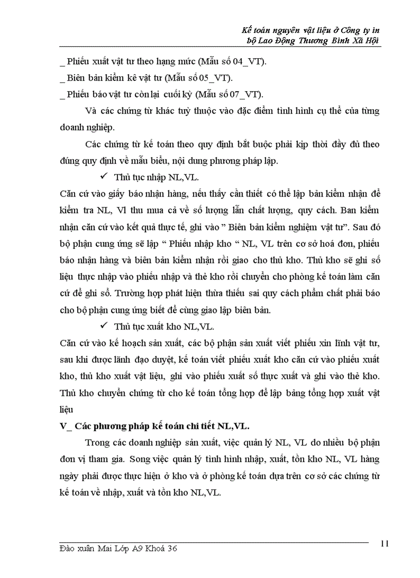 image for page Kế toán nguyên vật liệu và công cụ dụng cụ ở Công ty in Bộ Lao Động Thương Binh và X• Hội