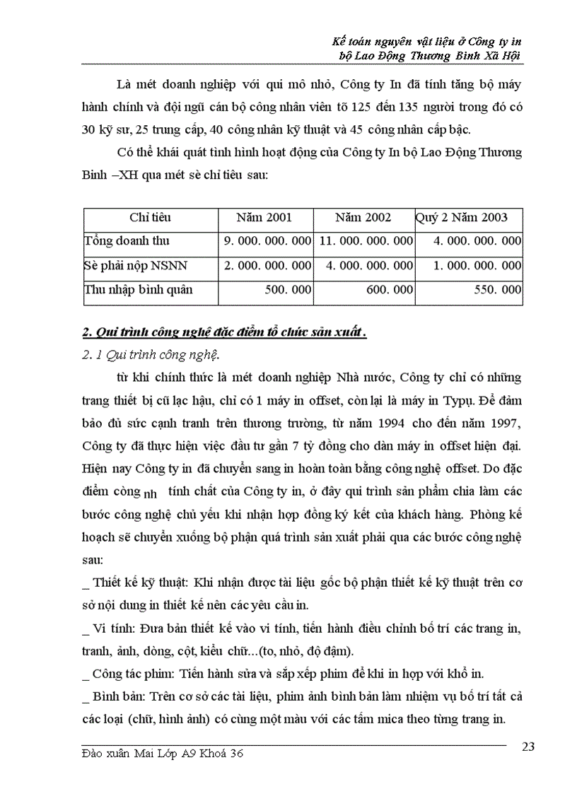 image for page Kế toán nguyên vật liệu và công cụ dụng cụ ở Công ty in Bộ Lao Động Thương Binh và X• Hội