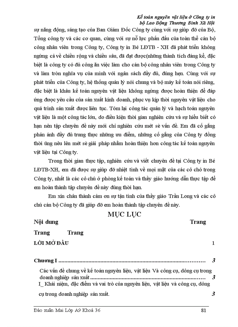 image for page Kế toán nguyên vật liệu và công cụ dụng cụ ở Công ty in Bộ Lao Động Thương Binh và X• Hội