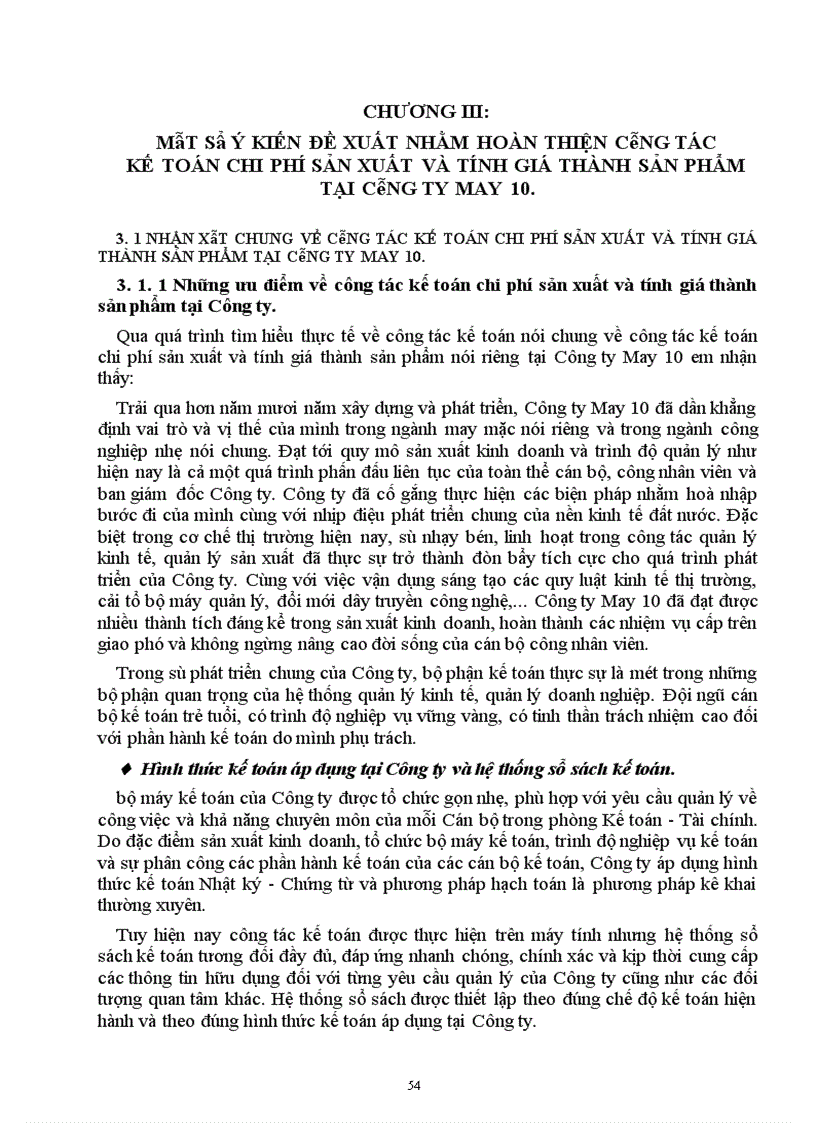 image for page Kế toán chi phí sản xuất và tính giá thành sản phẩm tại Công ty May 10