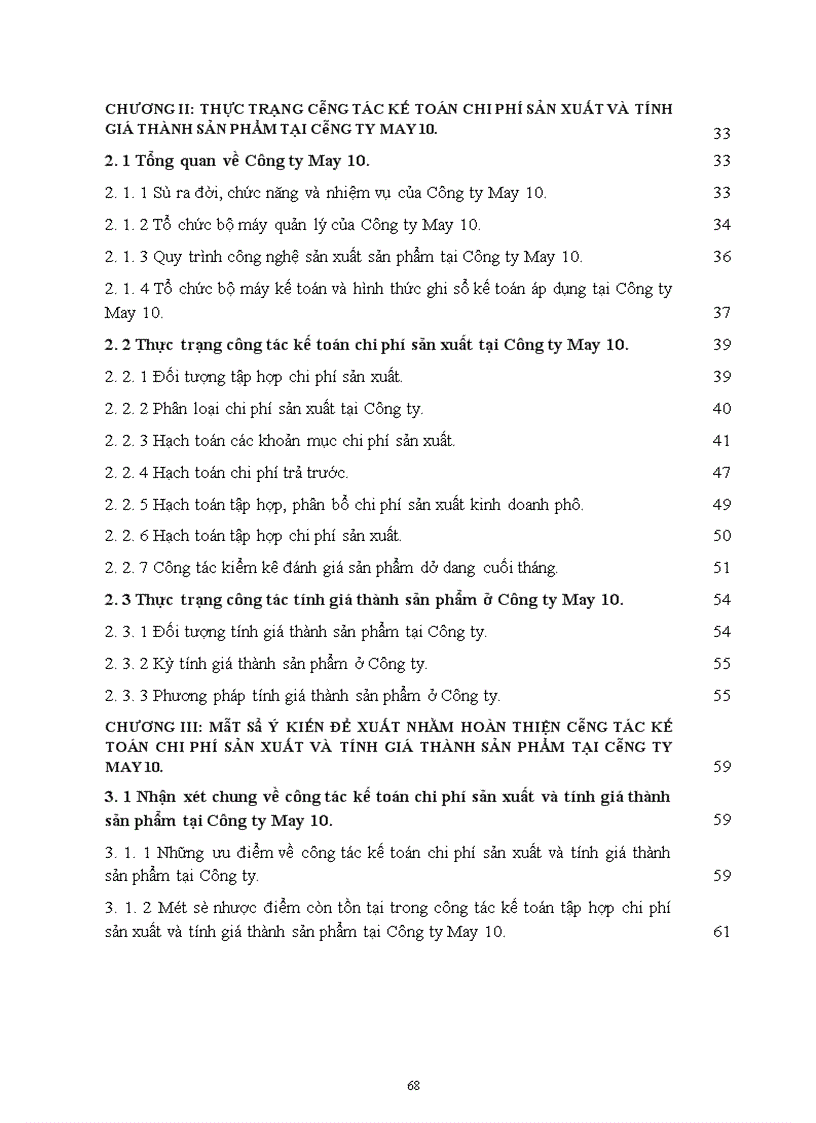image for page Kế toán chi phí sản xuất và tính giá thành sản phẩm tại Công ty May 10