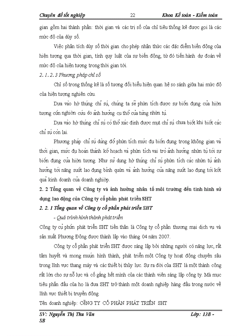 image for page Phân tích thống kê tình hình sử dụng lao động tại Công ty cổ phần phát triển SHT