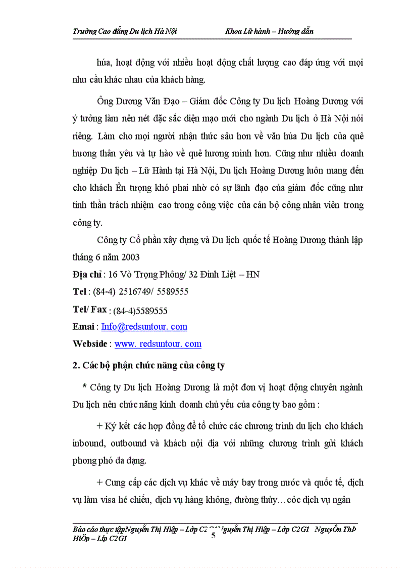 image for page Công ty Du lịch Hoàng Dương