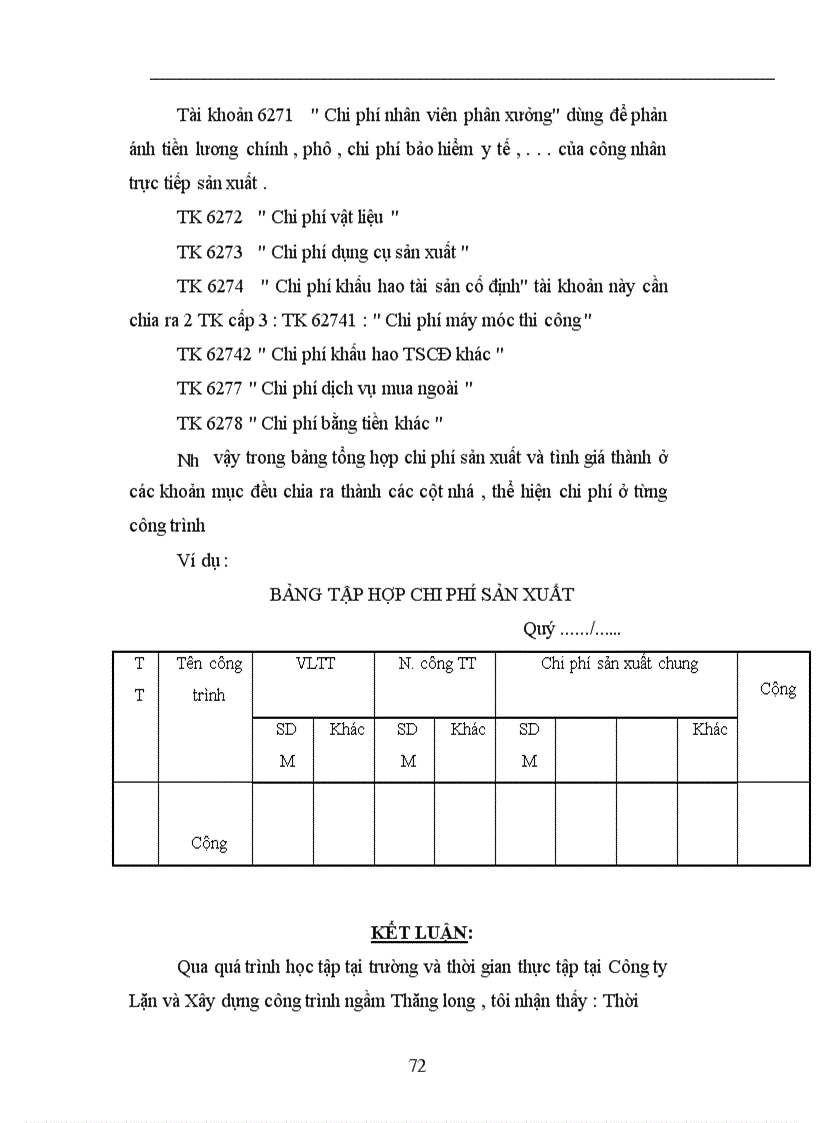 image for page Hoàn thiện công tác kế toán tập hợp chi phí sản xuất và tính giá thành sản phẩm ở Công ty Lặn và Xây dựng công trình ngầm Thăng long
