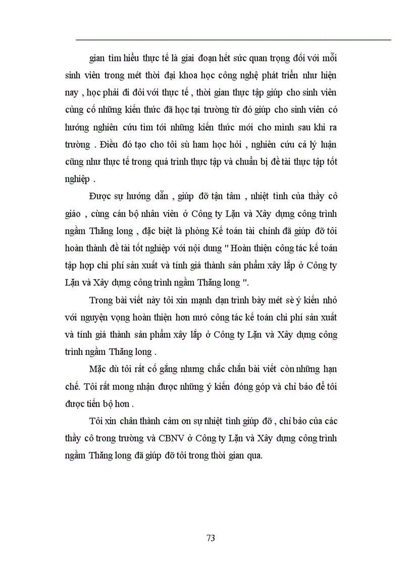 image for page Hoàn thiện công tác kế toán tập hợp chi phí sản xuất và tính giá thành sản phẩm ở Công ty Lặn và Xây dựng công trình ngầm Thăng long