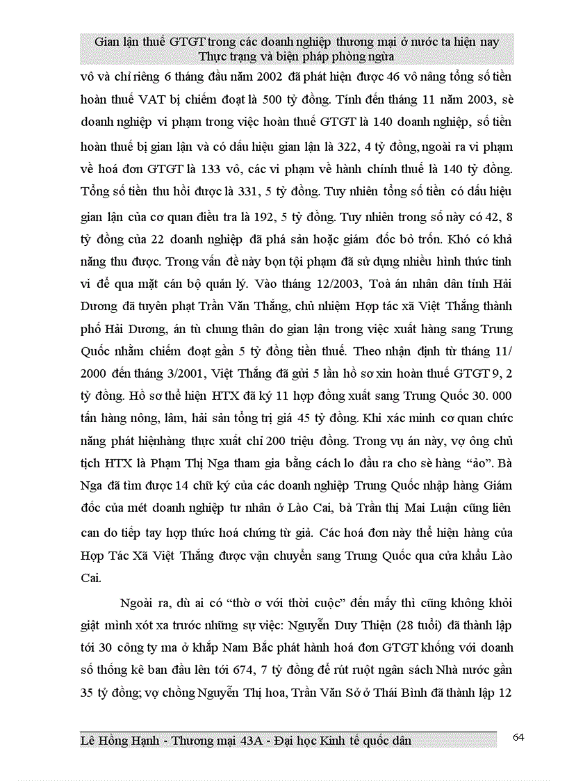 image for page Gian lận thuế GTGT trong các doanh nghiệp thương mại ở Việt Nam hiện nay và biện pháp phòng ngừa