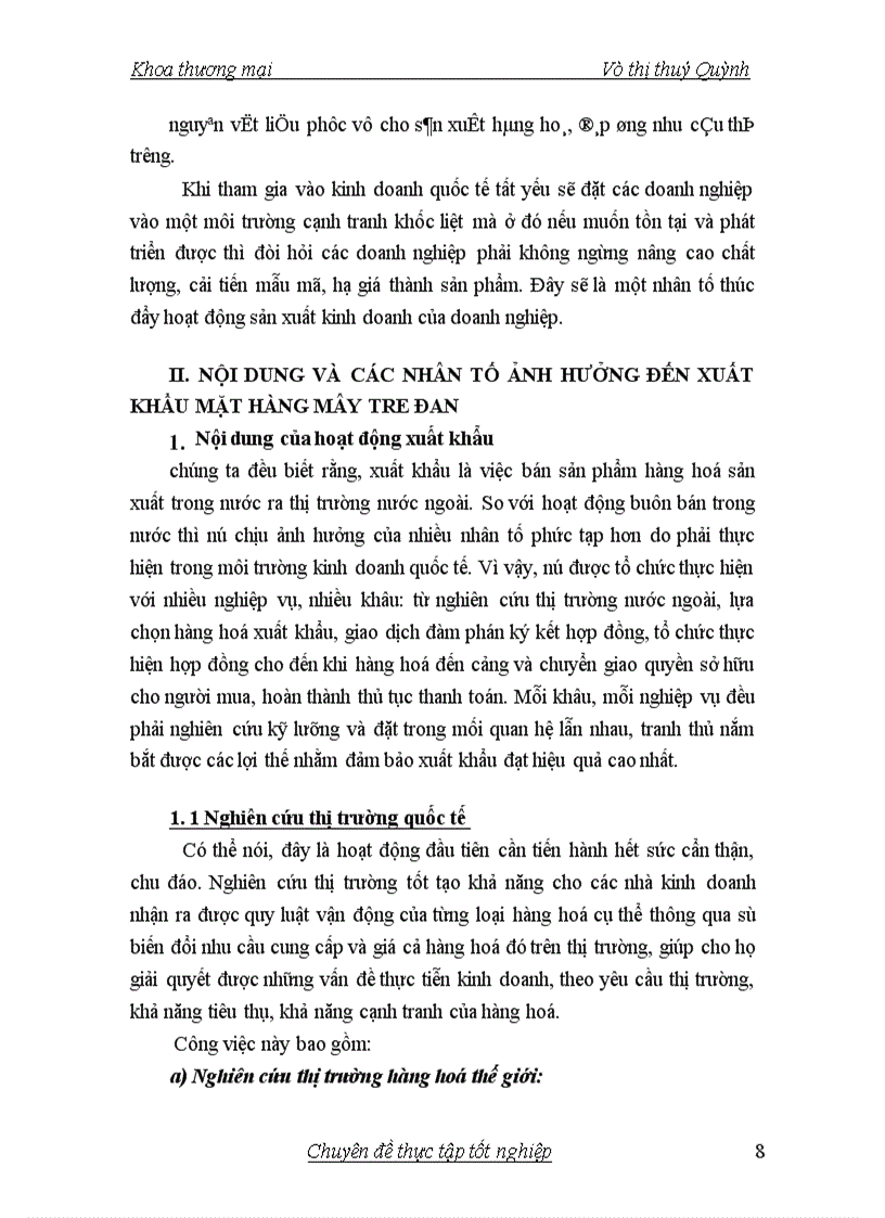 image for page Giải pháp để thúc đẩy xuất khẩu mây tre đan ở công ty xuất nhập khẩu Hà Tây