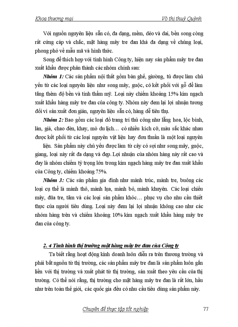 image for page Giải pháp để thúc đẩy xuất khẩu mây tre đan ở công ty xuất nhập khẩu Hà Tây