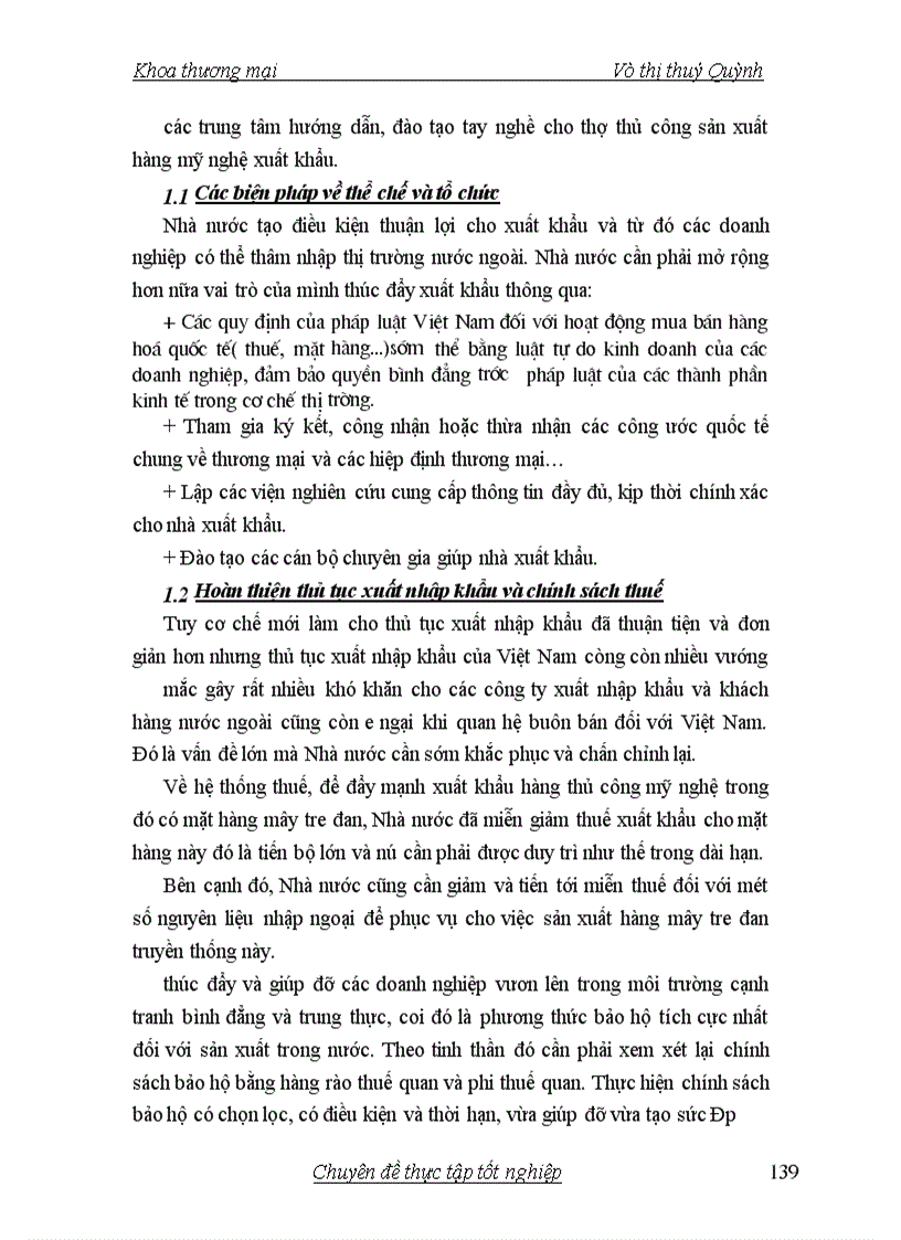 image for page Giải pháp để thúc đẩy xuất khẩu mây tre đan ở công ty xuất nhập khẩu Hà Tây