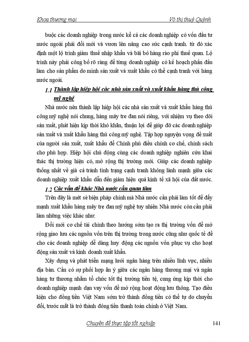 image for page Giải pháp để thúc đẩy xuất khẩu mây tre đan ở công ty xuất nhập khẩu Hà Tây