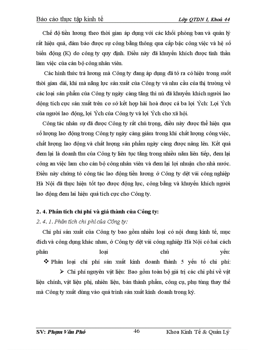 image for page Phân tích hiệu quả sản xuất kinh doanh ở Công ty dệt vải công nghiệp Hà Nội và giải pháp hoàn thiện