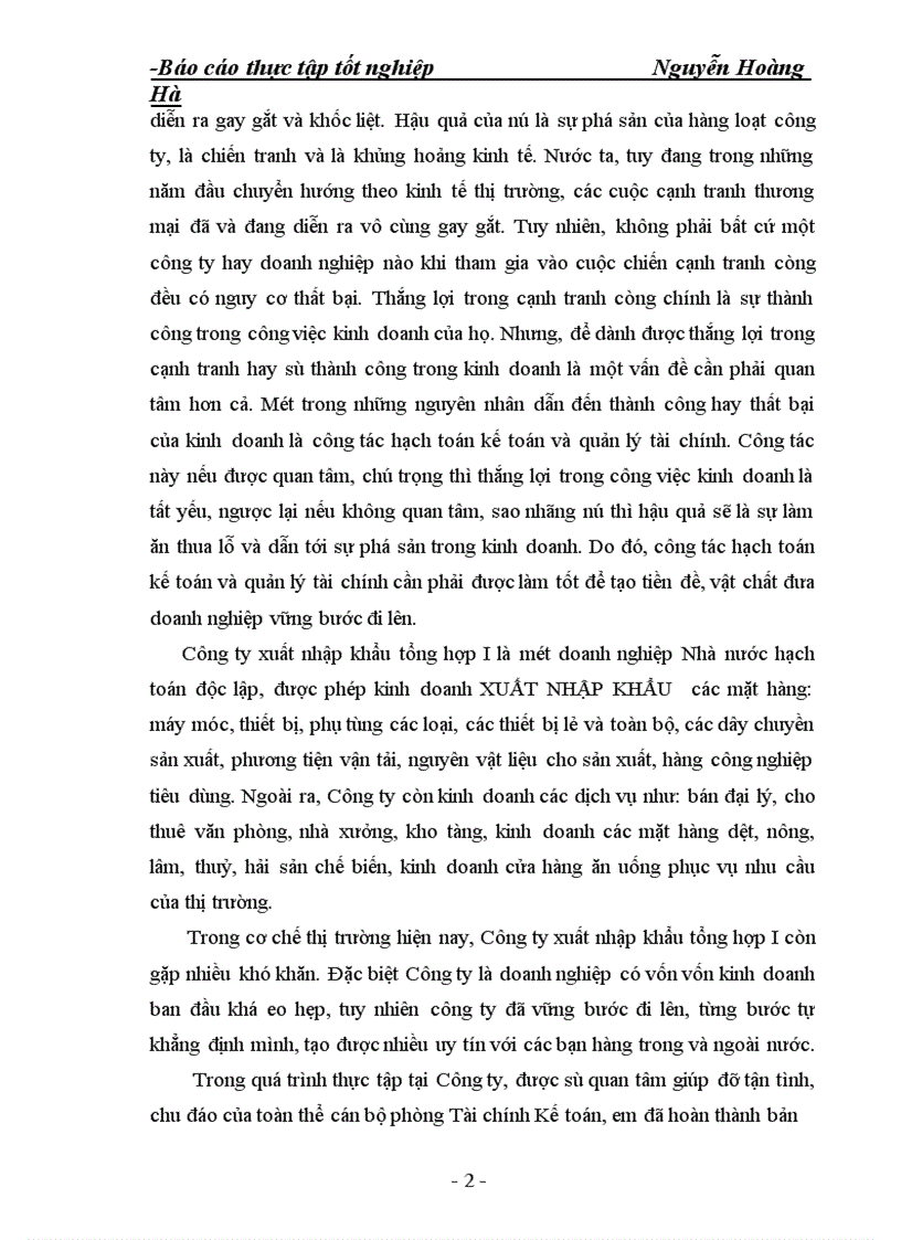 image for page Báo cáo quản lý kế toán tiền lương và các khoản trích nộp theo lương tại công ty xuất nhập khẩu tổng hợp I